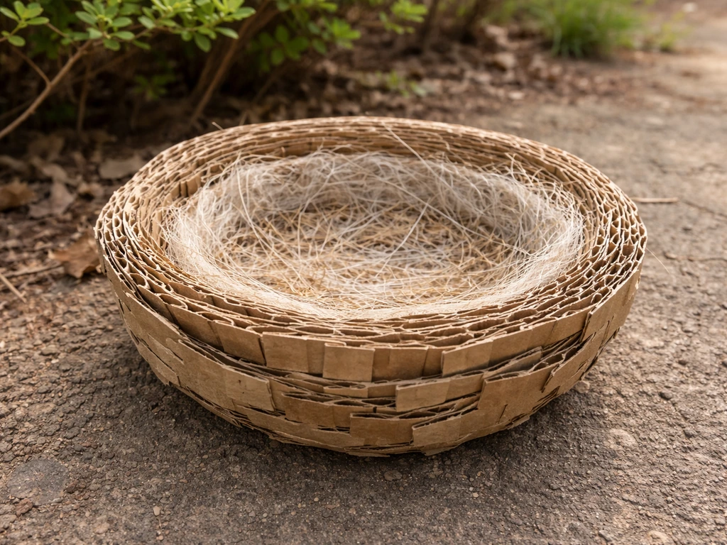 how to make bird nest with cardboard