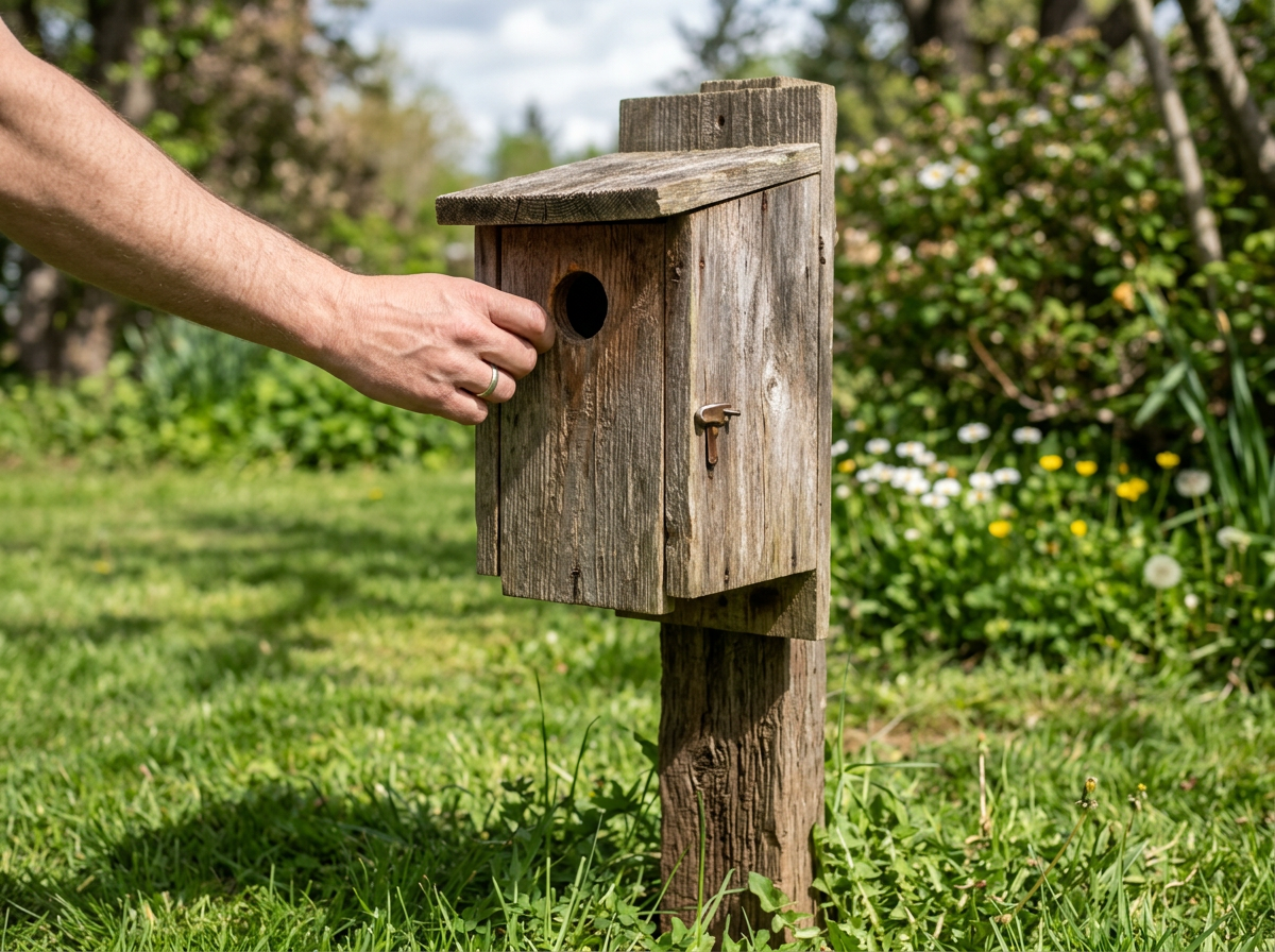 Seasonal monitoring: tapping the box before opening during nesting season
