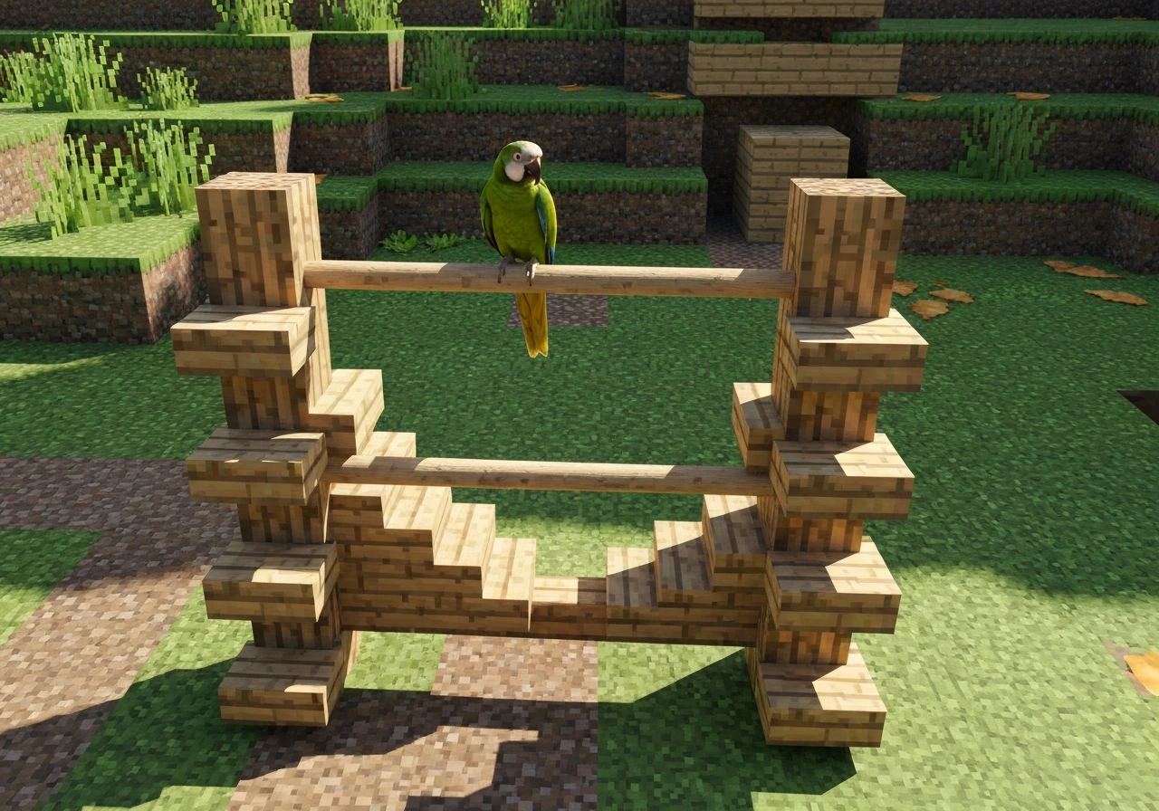 how to make bird perch minecraft