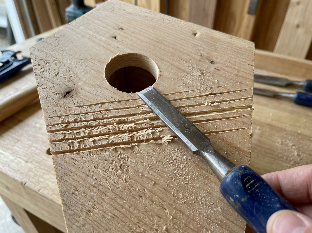 Roughening the interior of the front panel for gripping