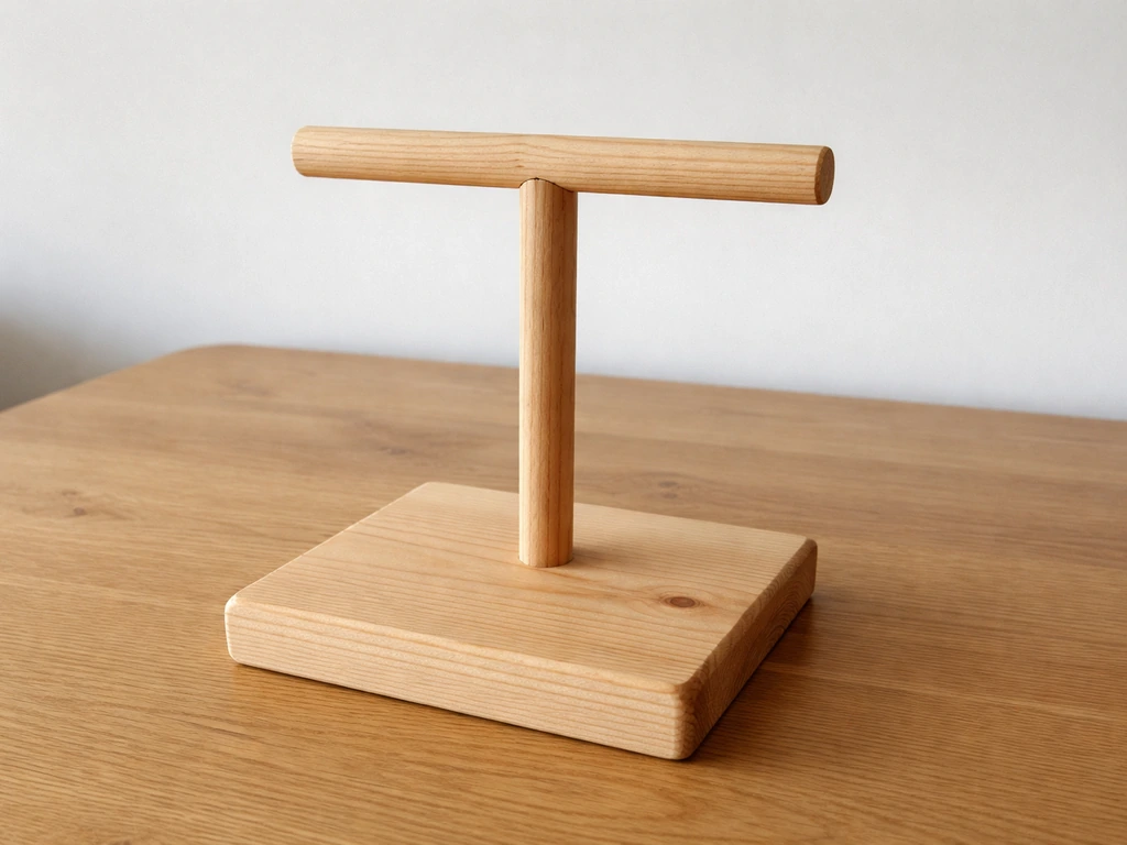 Finished basic T-perch with weighted base, vertical post, and horizontal perch arm clearly visible.