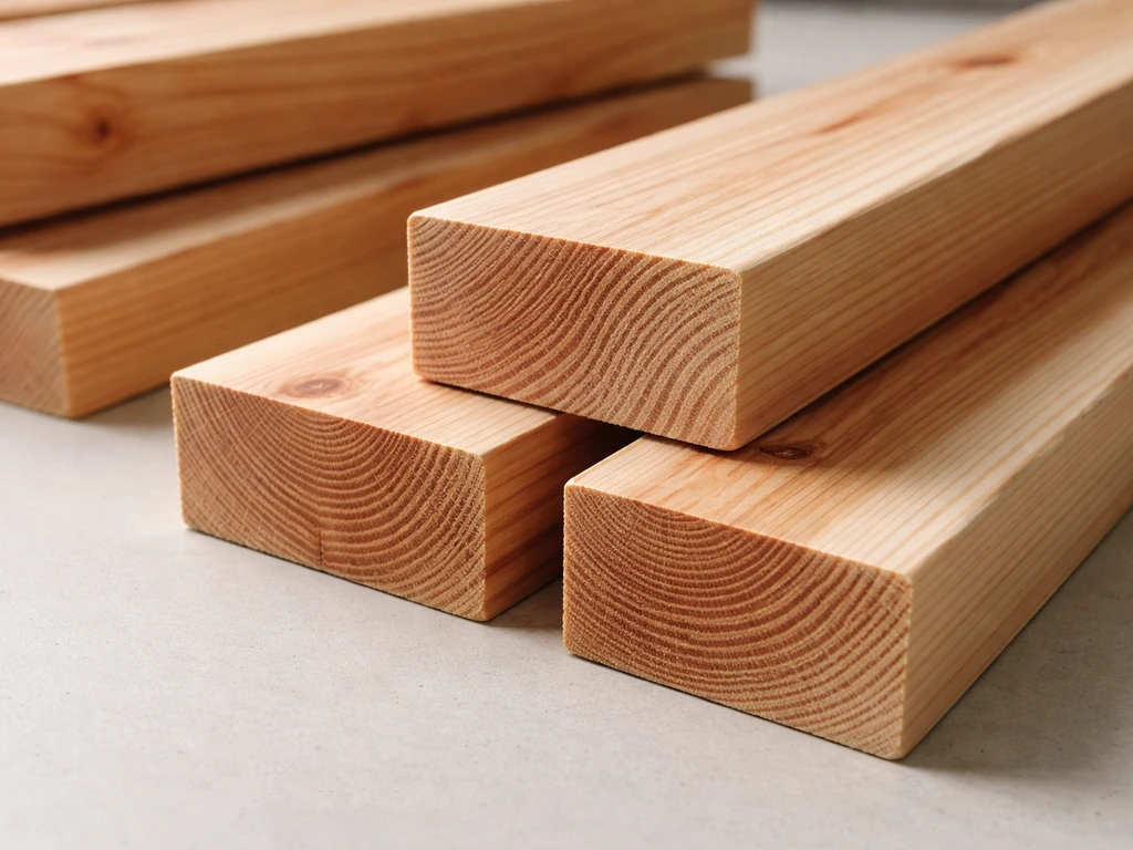 Close-up of untreated cedar lumber pieces and cut edges laid out for nesting blocks, showing natural grain.