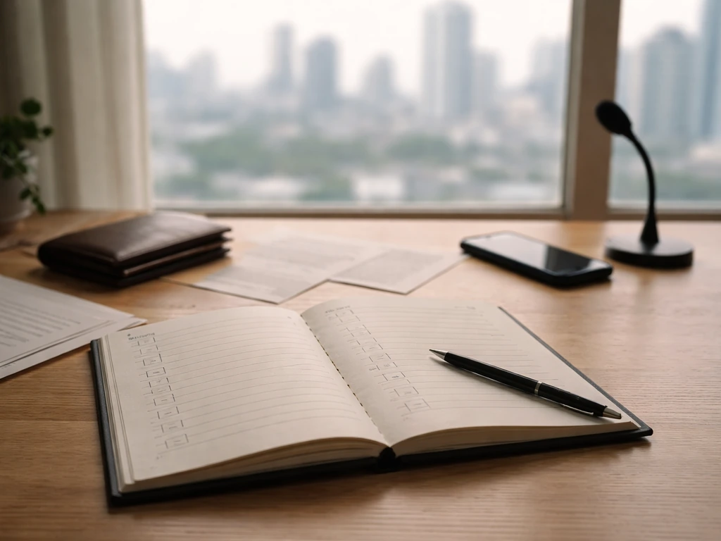 Desk scene with open notebook, blurred papers, and a smartphone symbolizing verified vs estimated net worth.
