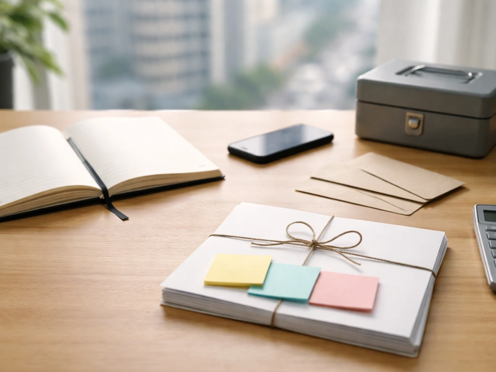 Minimal office desk scene symbolizing why net worth estimates vary, with a subtle monetary range vibe.
