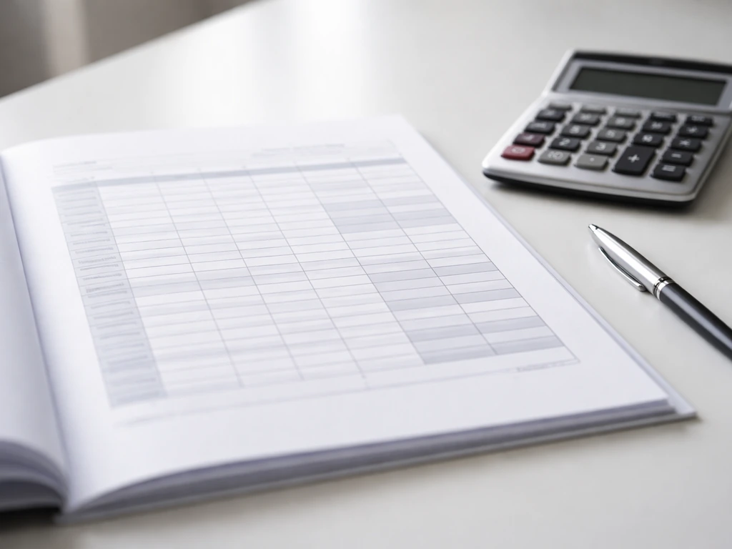 Close-up of a proxy statement–style document beside a calculator and pen in soft desk lighting.