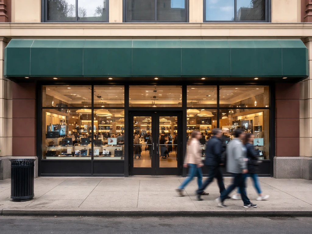 Exterior storefront of a photography/video retailer, signaling business and media retail context.