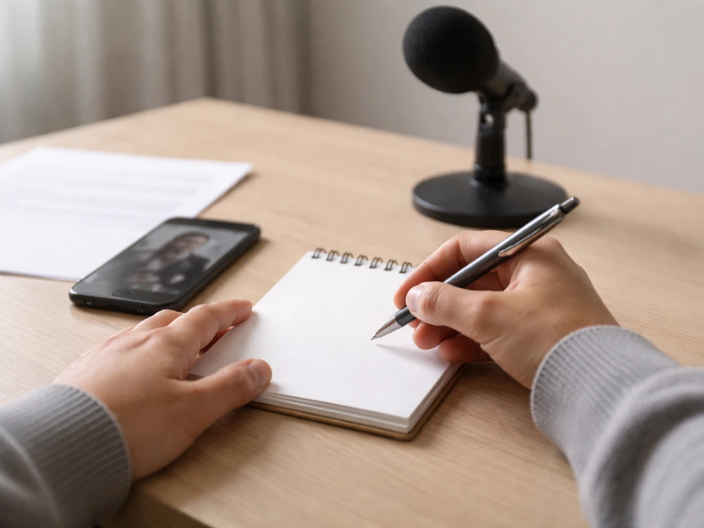 Minimal desk scene showing notes and a smartphone, suggesting reading context clues in slang meaning