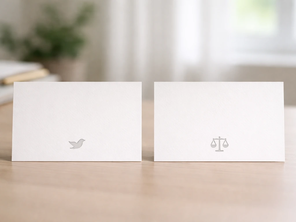 Two simple cards side by side showing a bird-law fact-check concept without readable text