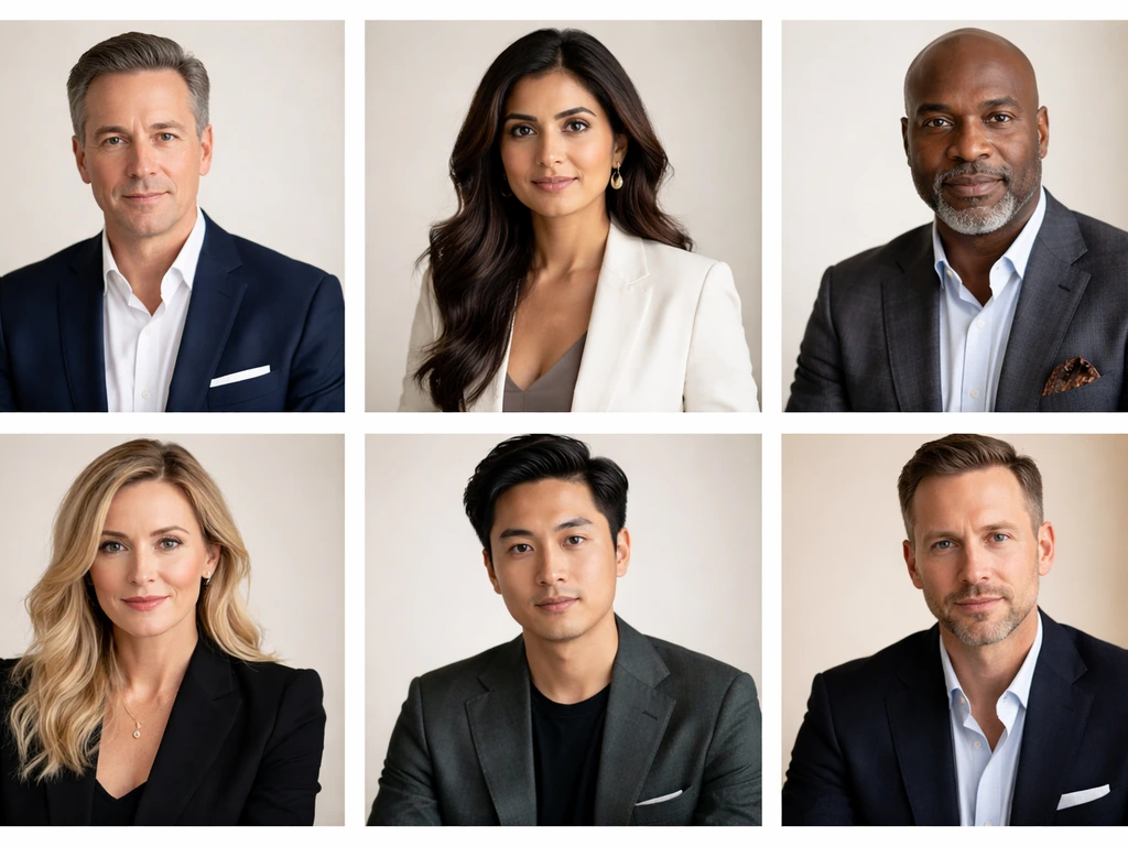 Collage of anonymous businesspeople in suits representing multiple Dragons’ Den roster members.