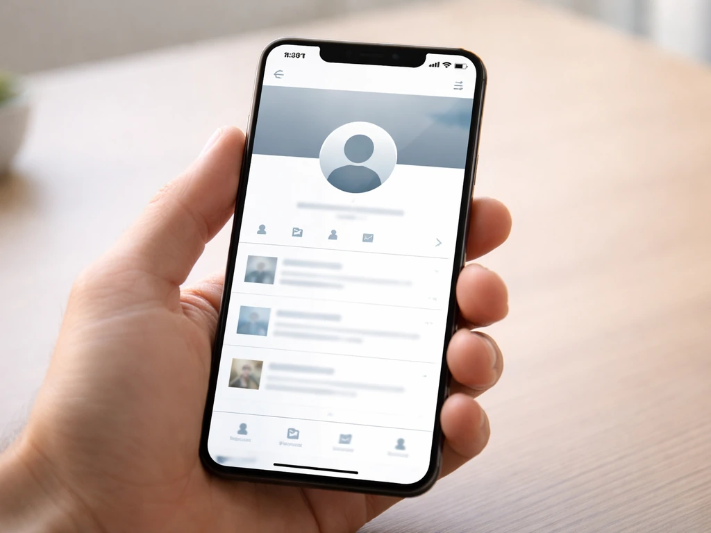 Close-up of a smartphone showing an anonymous creator’s profile photo icon and a clean channel name line