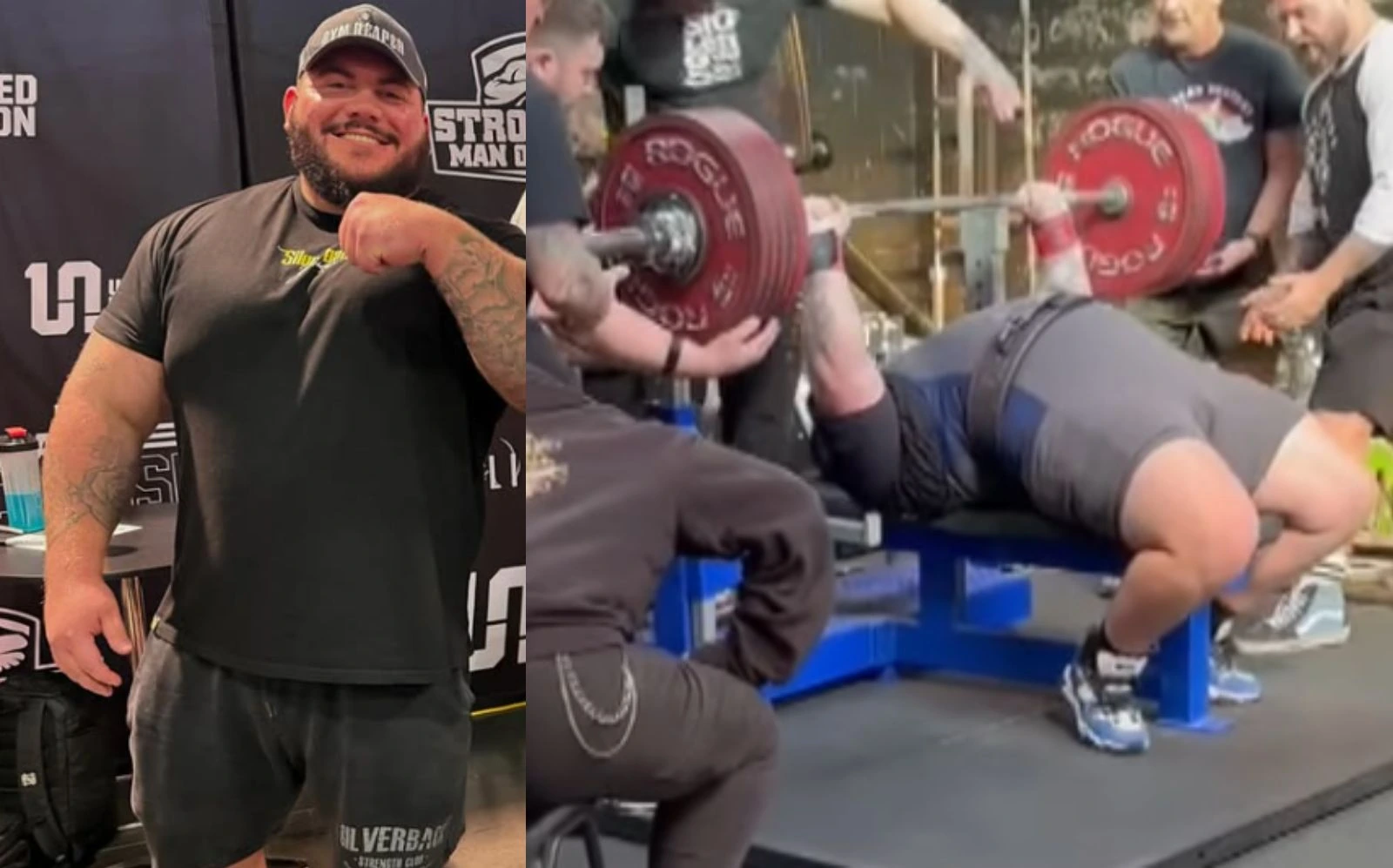 Josh Baker, known as Gym Reaper, in a gym setting posing for the camera.