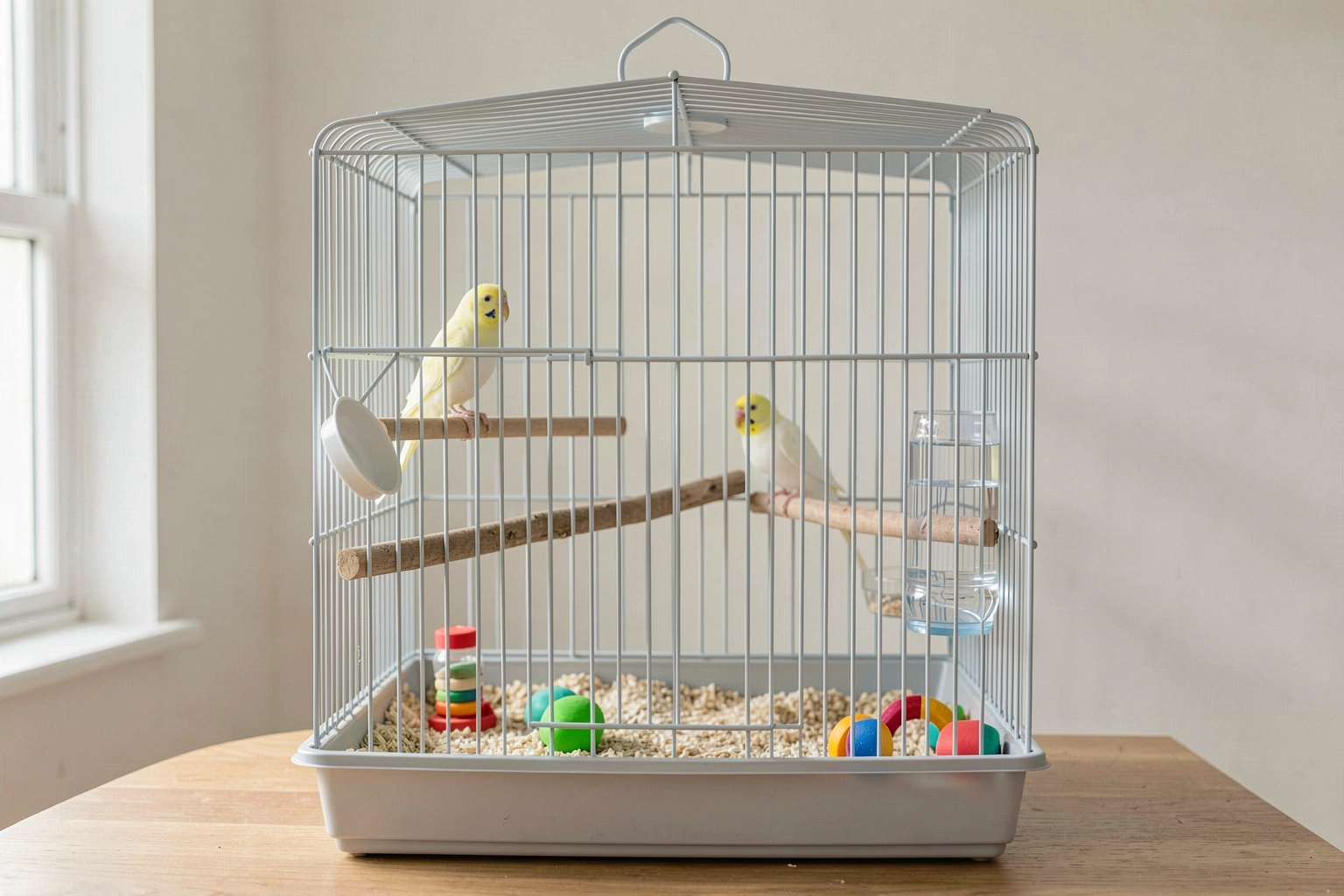 parakeet bird cage setup