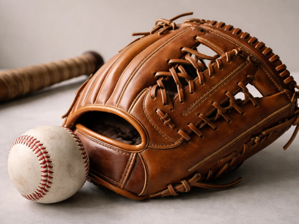 Close-up of a baseball glove and ball on a neutral background, suggesting earnings beyond salary.