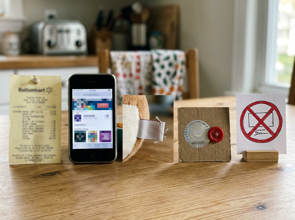 Checklist items laid out to verify authenticity before buying the toy.