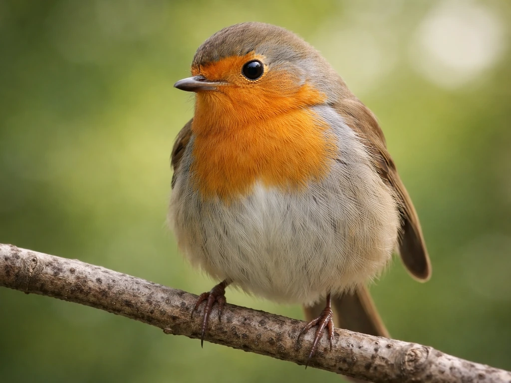 Close-up of a small bird perched, showing relaxed feathers and attentive head angle in soft natural light.