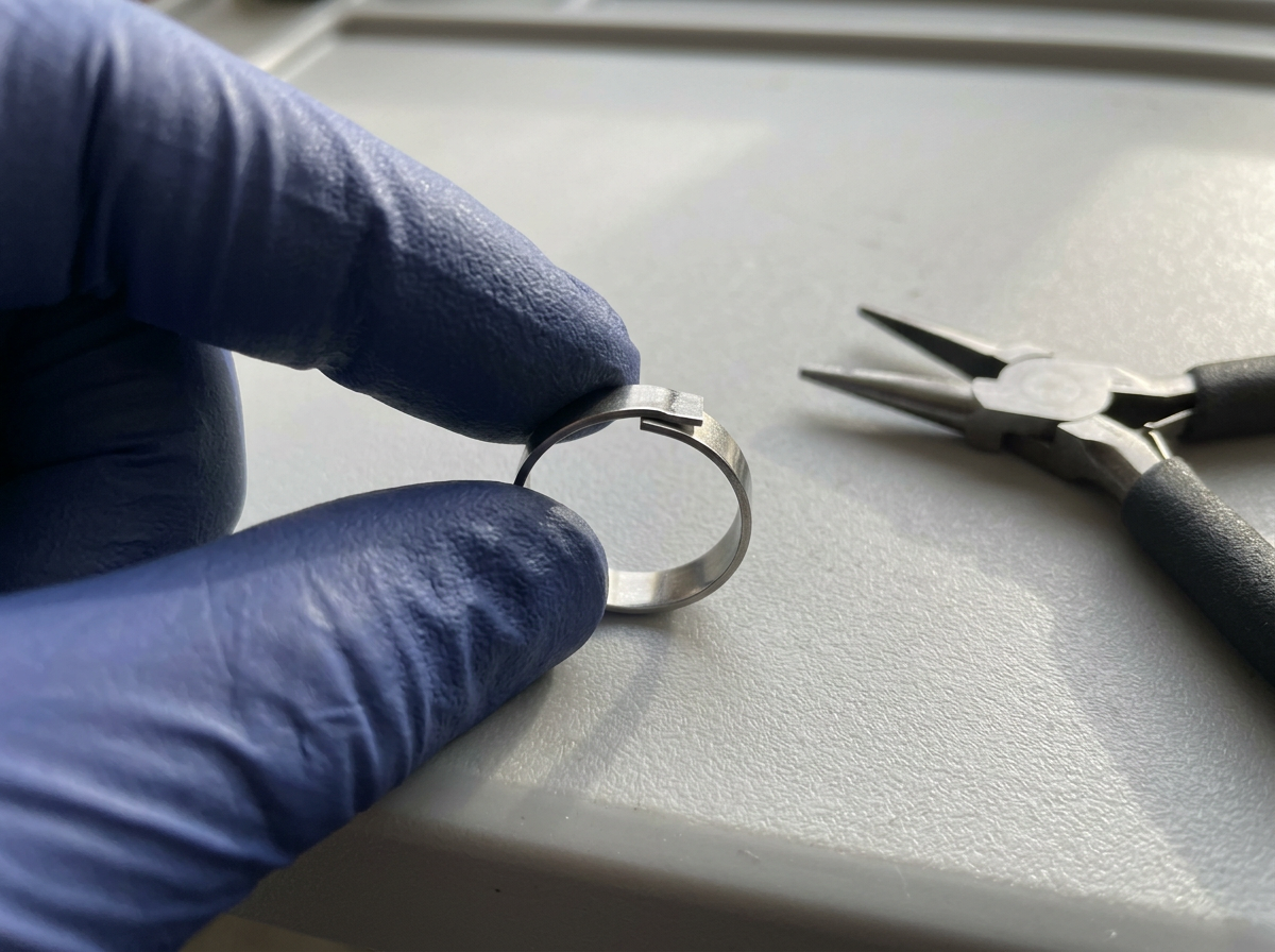 Band not closing evenly—misaligned ends being checked