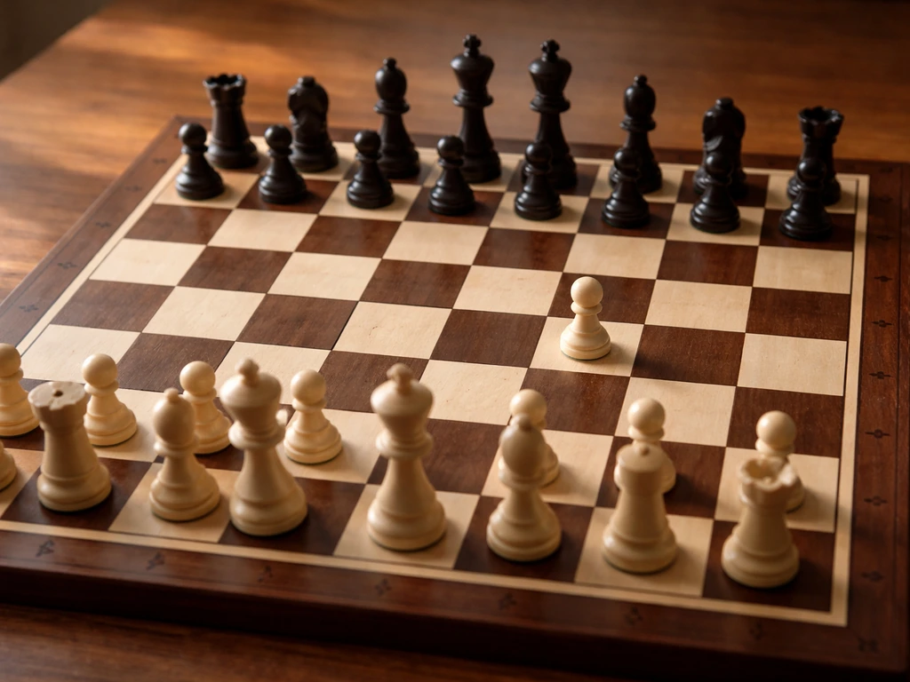 Chessboard with white pawn on f4 compared to typical central pawn squares at the start of a flank opening.