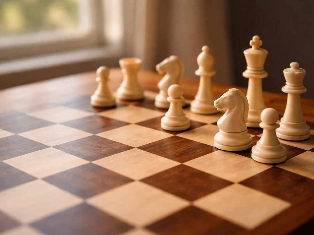 Chess pieces set up on a board near the kingside, emphasizing a forward pawn push for an attack.