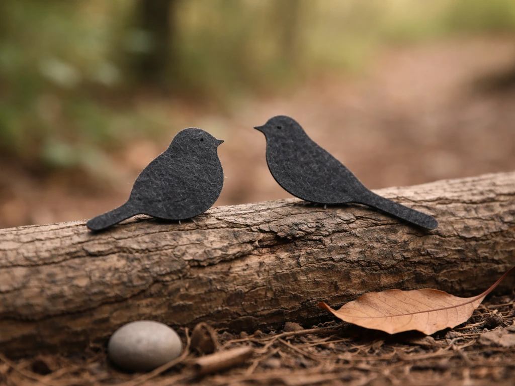 Minimal close-up view of small bird silhouette cues on a natural branch comparison, beginner-friendly visual check.