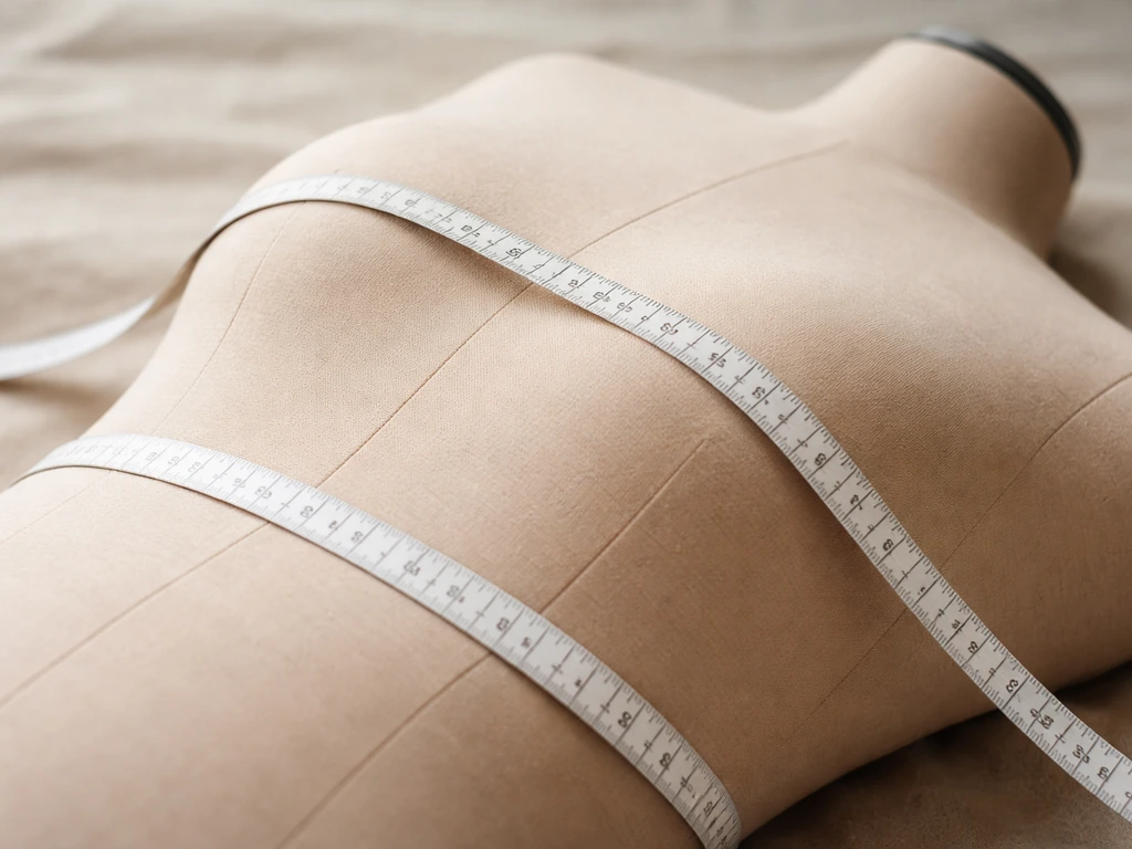 Flexible tape bows along a torso curve while a second tape lies straight for correct measurement.