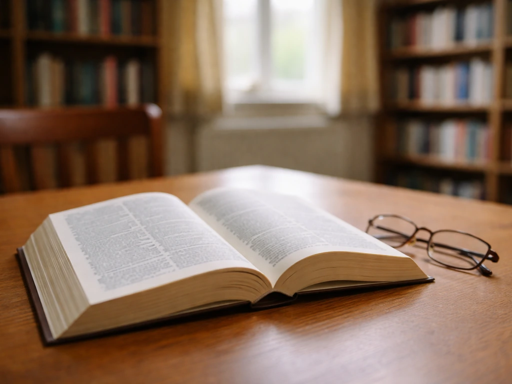 UK casual library desk scene with a used dictionary book open to an informal phrase example
