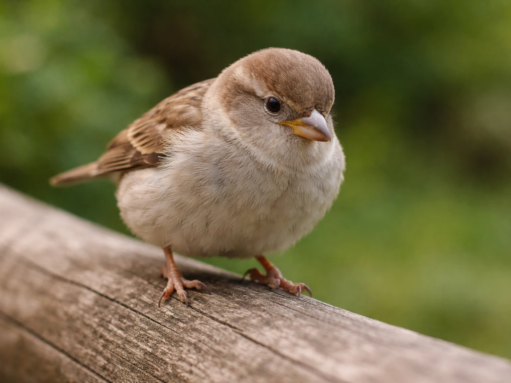Close-up of a bird with feet on a surface, wings down, touching down outdoors.