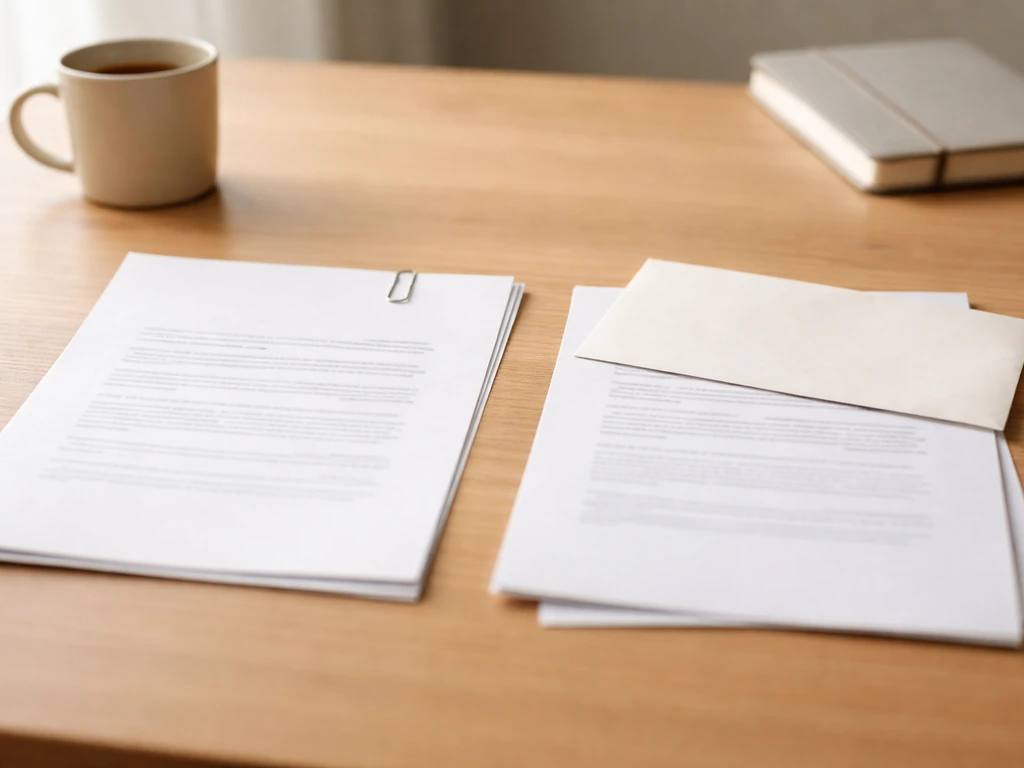 Two job offer documents on a desk, one neatly secured and one conditional, shown side-by-side.