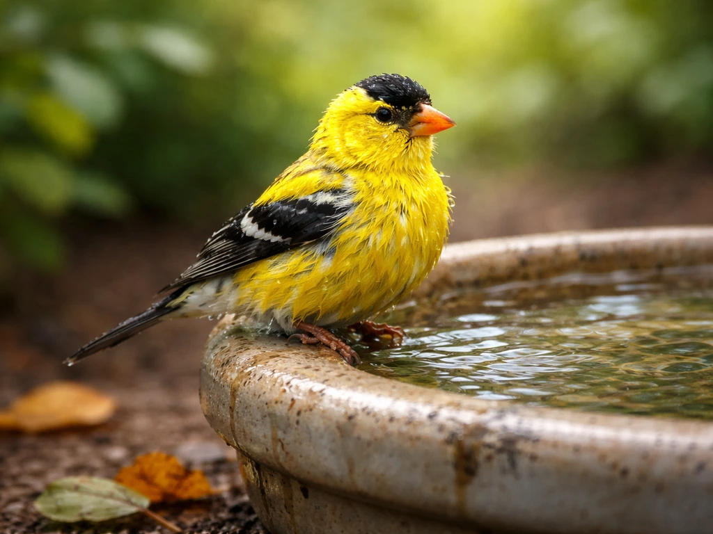 why do birds poop in bird bath