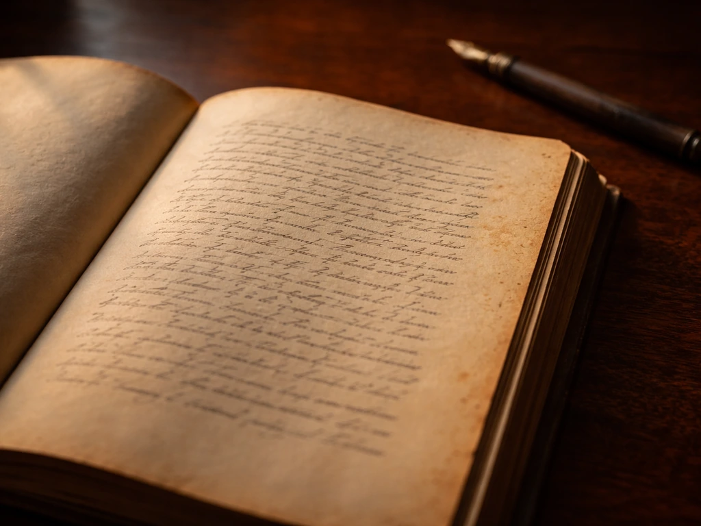 Open vintage book with handwritten-style text and an aged page texture suggesting early use of the phrase.