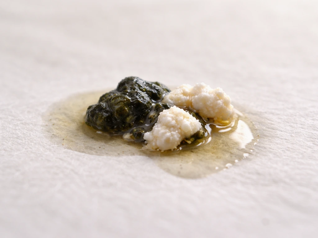 Close-up of pet bird droppings with dark solid, clear liquid, and white chalky urate portion.