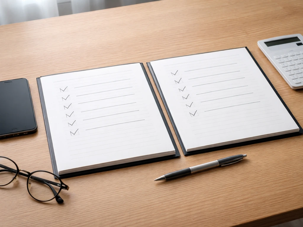 Side-by-side notepads on a desk with calculator and phone, suggesting verifying conflicting net-worth estimates.