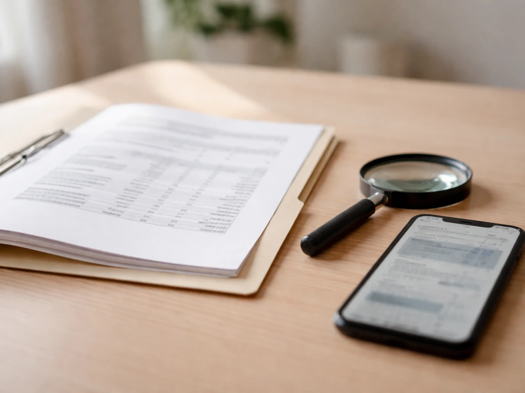 Desk scene with blurred regulatory filing pages and a magnifying glass, implying review of position-size disclosures.