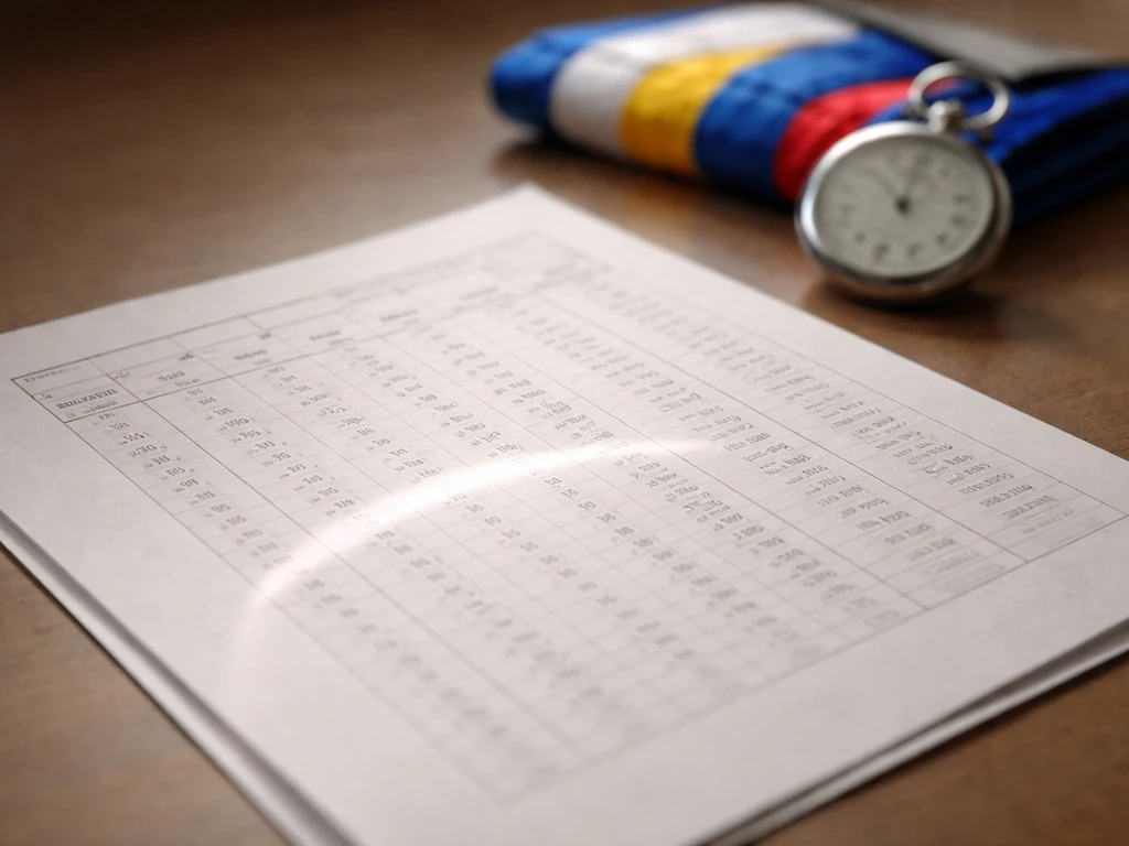 Close-up of a racing payout sheet beside a stopwatch and racing silks, suggesting jockey fee percentages