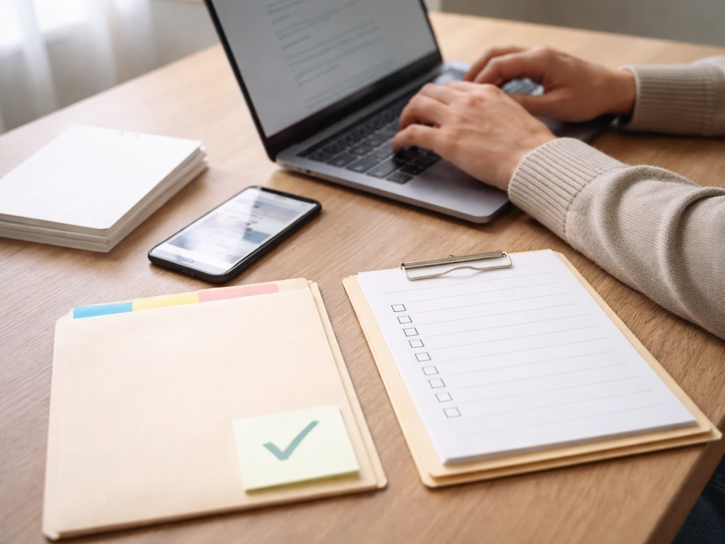 Person researching nonprofit IRS filings on a laptop, with search results and verification focus in a simple office scen