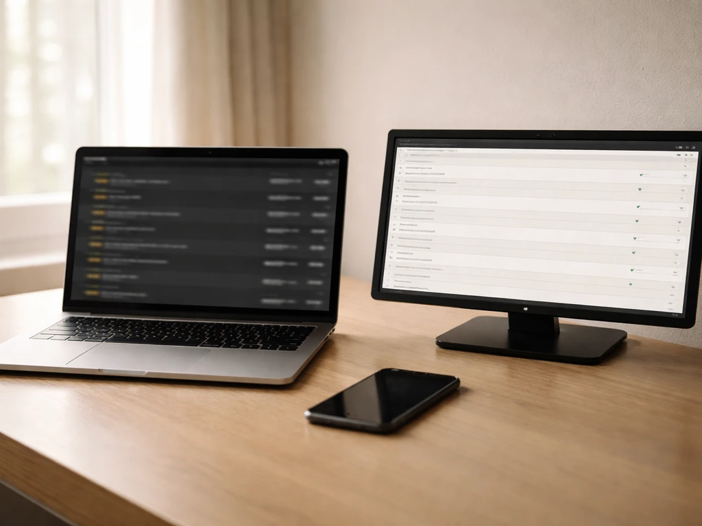 Laptop showing IMDb-style credits and a spreadsheet-like tally for estimating media net worth