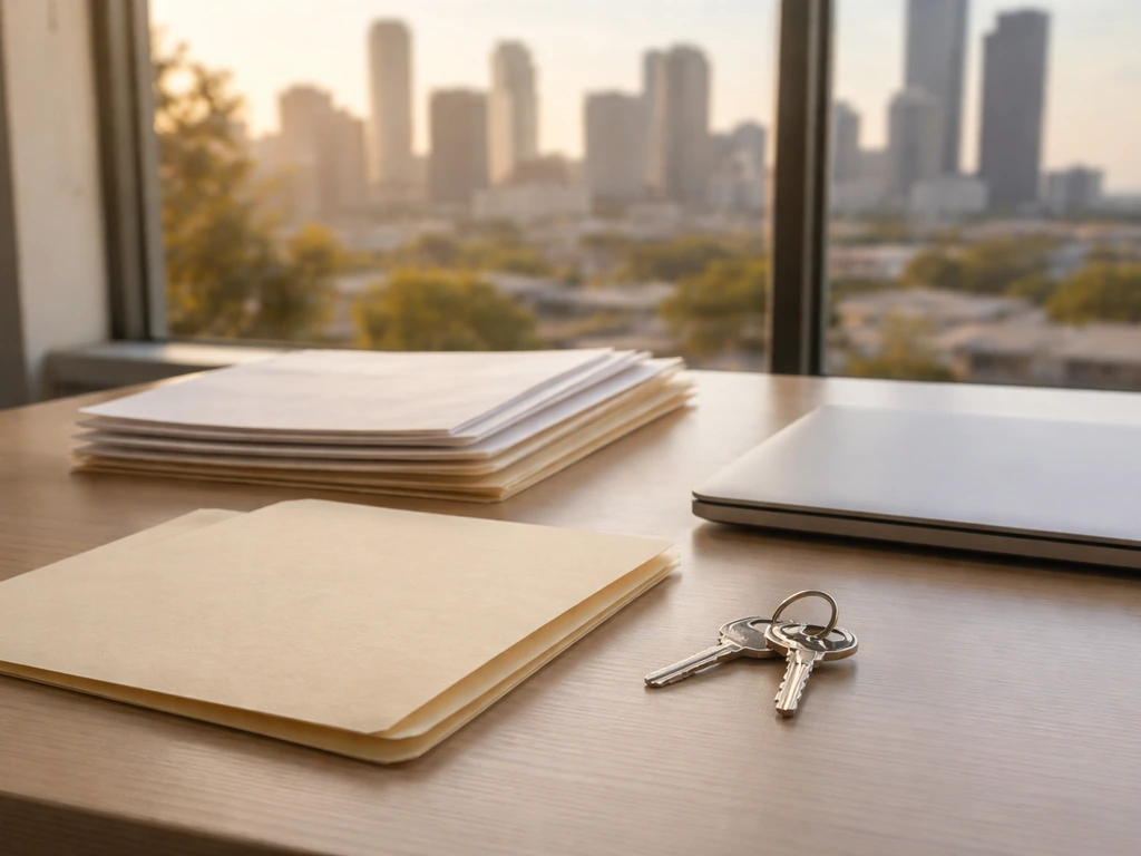 Minimal office scene symbolizing matching the right Houston energy consultant across records