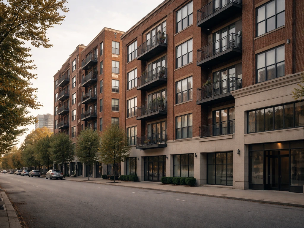 View of Cincinnati apartment buildings and a quiet office facade representing real estate income sources