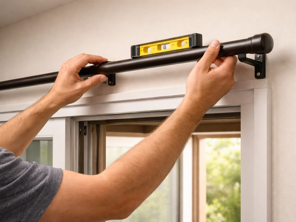 how to hang curtains over patio door