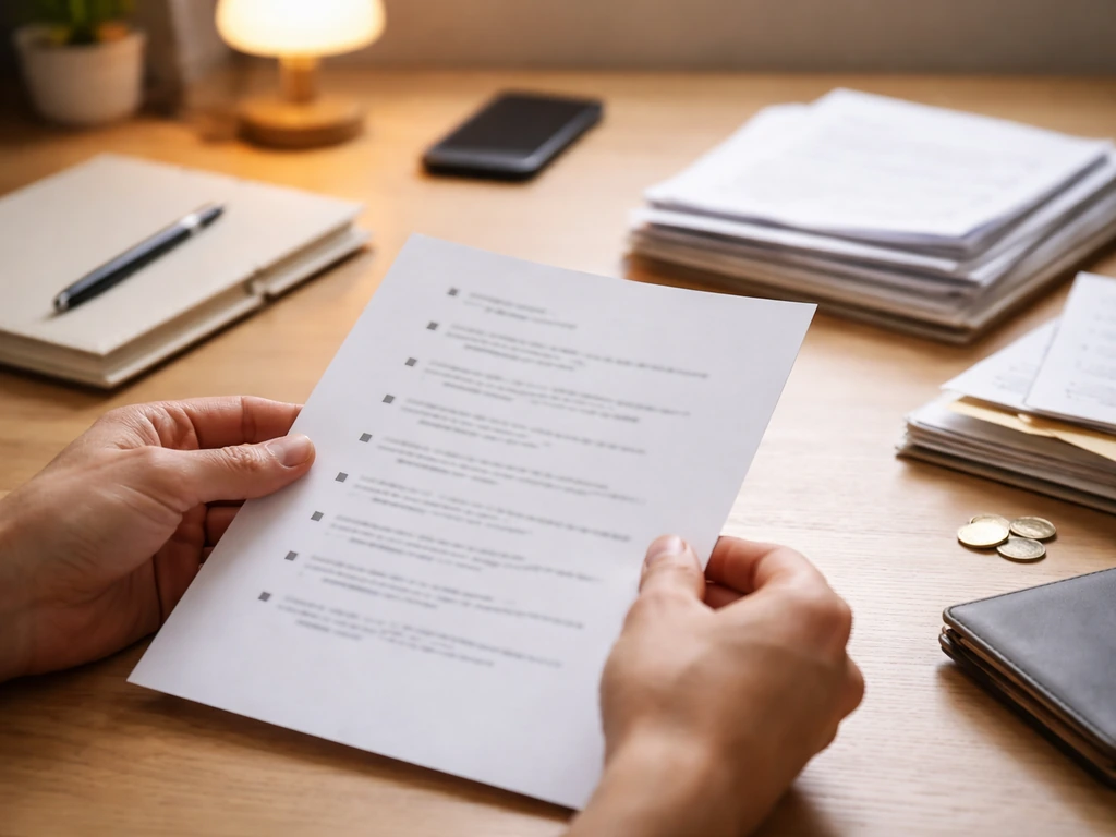Hands reviewing documents at a desk with a smartphone and pen, symbolizing source verification steps.