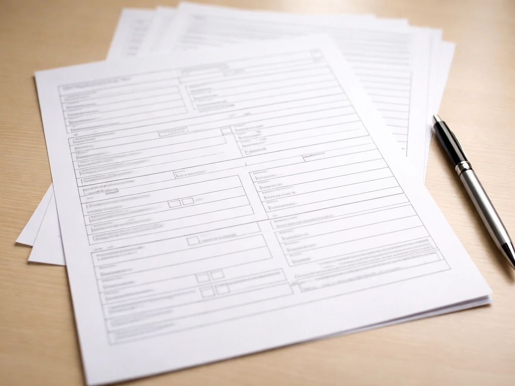 Close-up of a business registry document page on a desk, softly lit, showing official form layout without readable text.