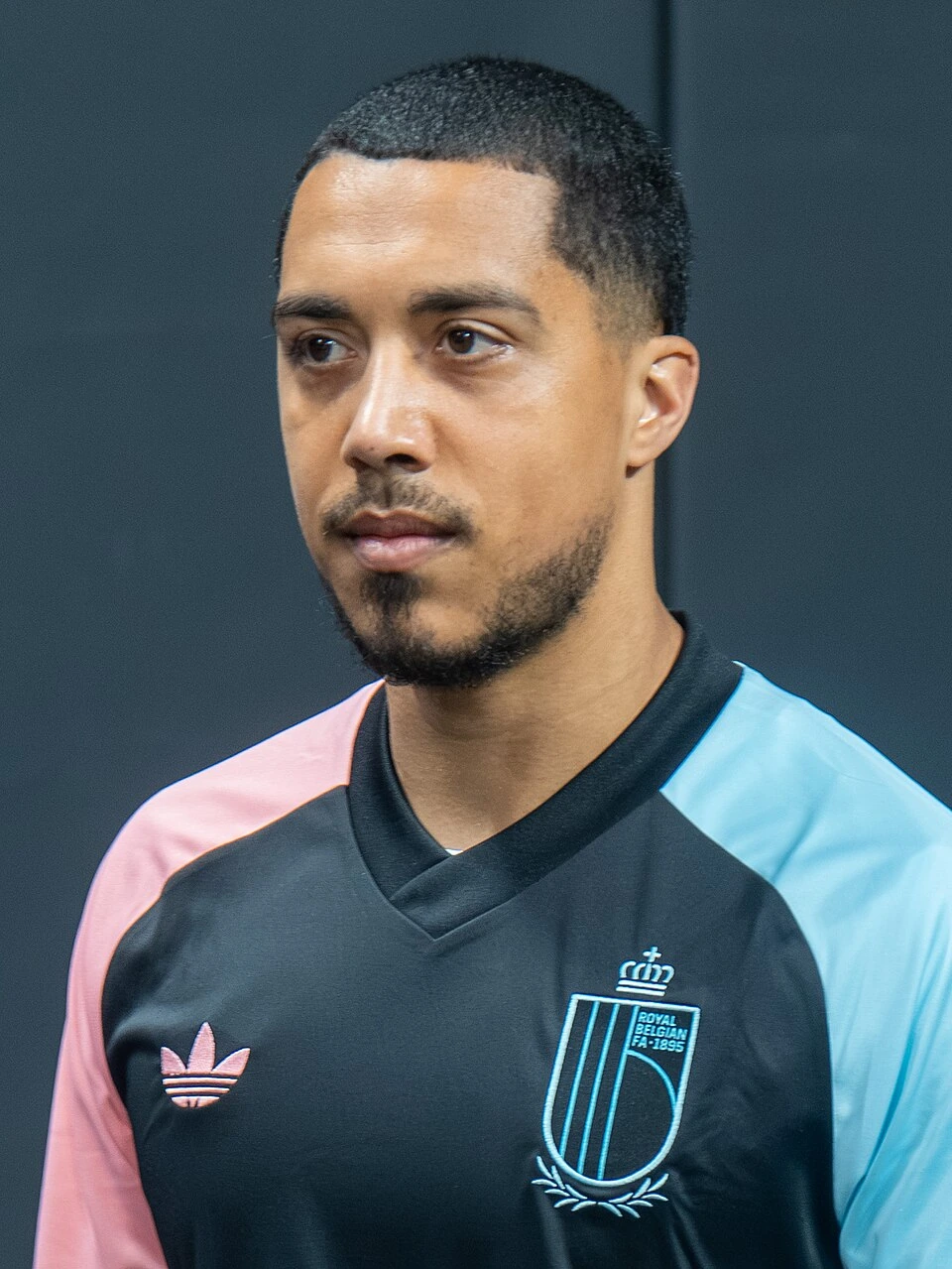 Portrait of Youri Tielemans in a Belgium jersey
