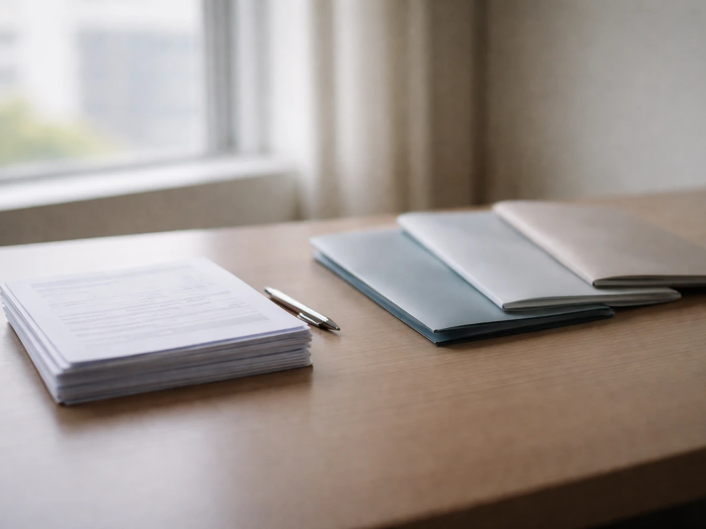 Desk scene contrasting clear stock papers with blurred shaded envelopes for unknown asset categories.