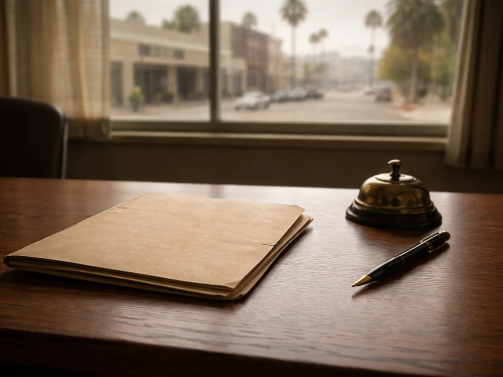 Vincent T. Bugliosi identification context: vintage courtroom courtroom file and Los Angeles–era street view window ligh
