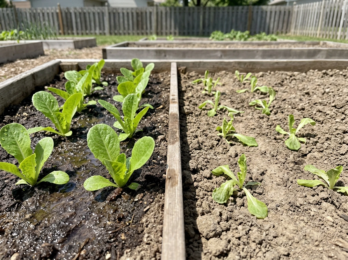 Cropped view showing time-based growth: three-minute cycle implied by watering status