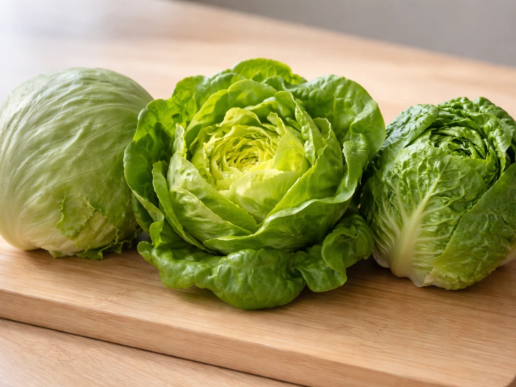 Side-by-side close-up of different head lettuce varieties showing distinct head shapes and textures.