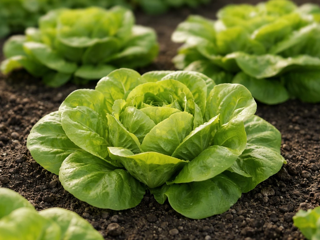Harvest-ready butterhead lettuce with loose, cupped heads in a simple backyard garden bed.