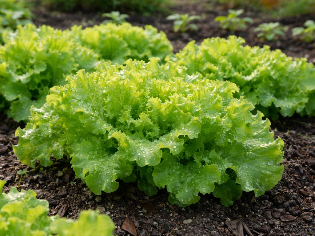 Fresh looseleaf lettuce leaves growing in a cool-season garden bed, ready for quick harvest
