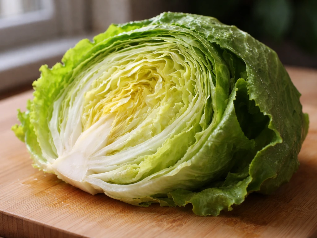 Close-up of fresh cut lettuce showing sweet tender inner leaves versus more bitter outer edges.
