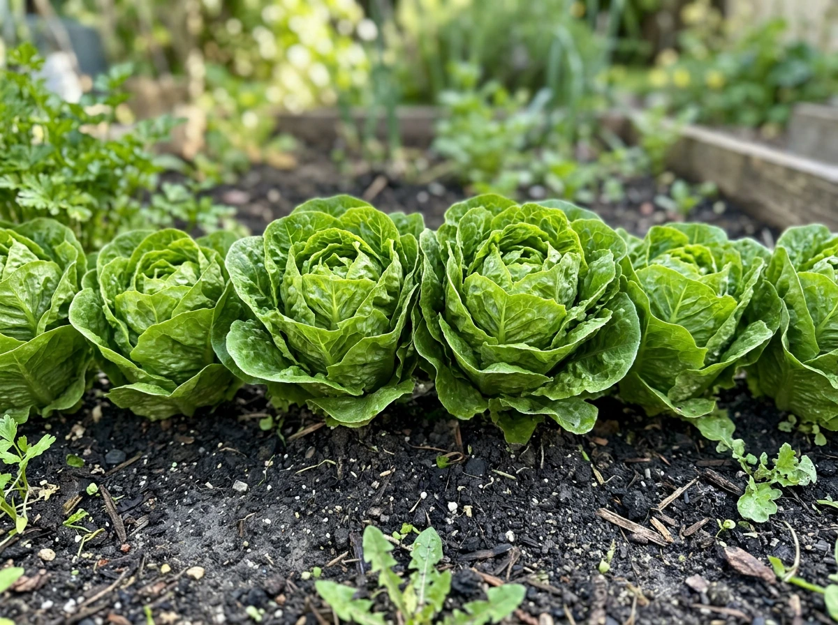 Little Gem is a compact mini romaine with tight heads