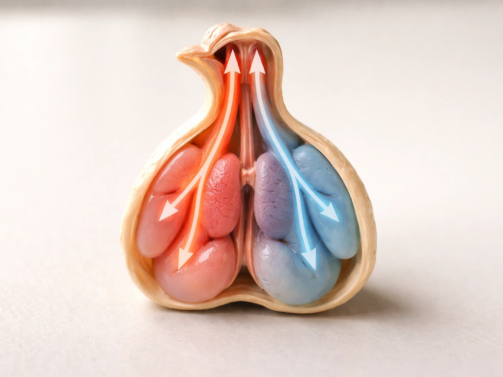Macro view of a bird breathing model showing two-cycle unidirectional airflow through lungs to air sacs.